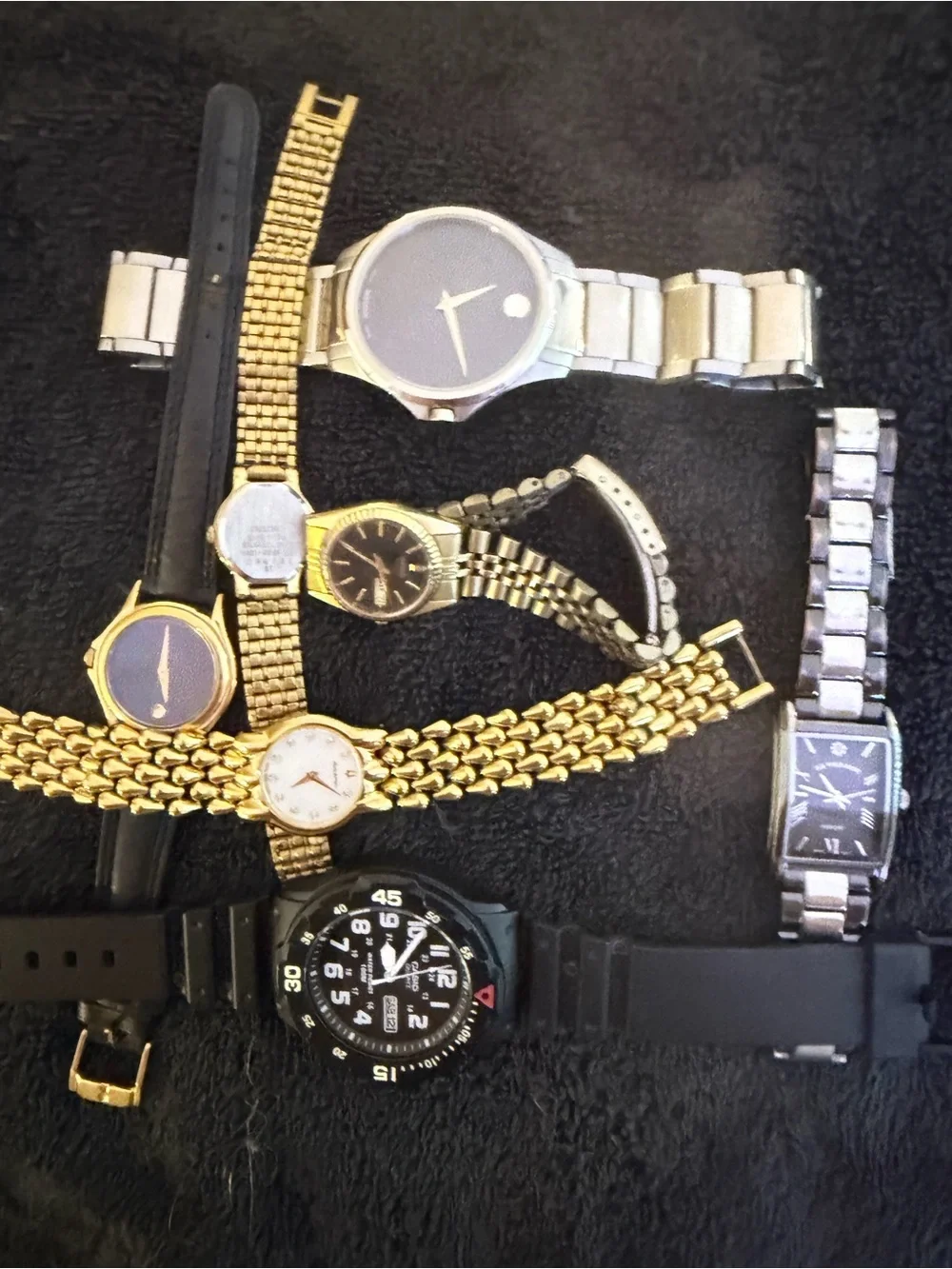 Mixed Men's Watch Collection - Black and Gold Styles